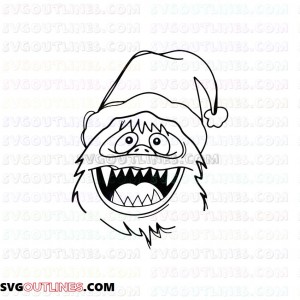 Abominable Snowman Rudolphs Bumble Face 4 outline svg dxf eps pdf png