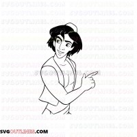 Aladdin Pointing outline svg dxf eps pdf png