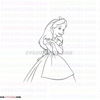 Alice Wonderland 0015 outline svg dxf eps pdf png