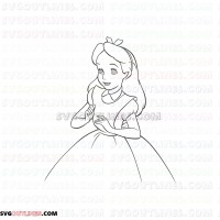 Alice Wonderland 0016 outline svg dxf eps pdf png