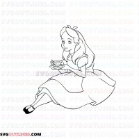 Alice Wonderland 0017 outline svg dxf eps pdf png