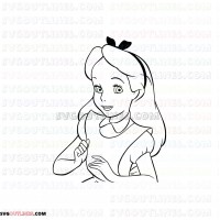 Alice Wonderland 0031 outline svg dxf eps pdf png