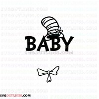 Am Baby Dr Seuss The Cat in the Hat outline svg dxf eps pdf png