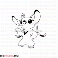 Stitch Smiling Lilo And Stitch Outline Svg Dxf Eps Pdf Png
