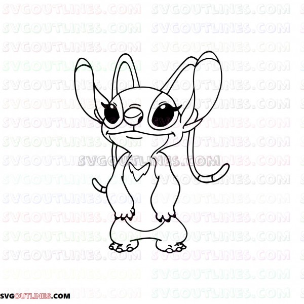Download Angel Stitch Pink lilo and stitch outline svg dxf eps pdf png