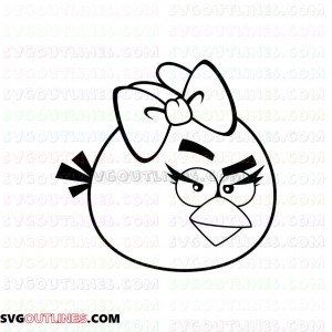 Angry Birds Red Girl 2 outline svg dxf eps pdf png
