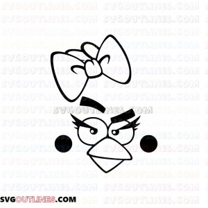 Angry Birds Red Girl 3 outline svg dxf eps pdf png