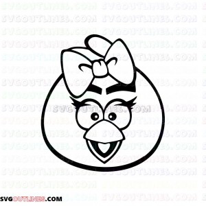 Angry Birds Red Girl outline svg dxf eps pdf png