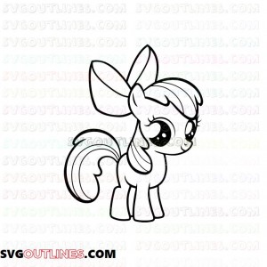 Apple Bloom My Little Pony outline svg dxf eps pdf png