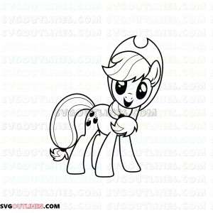 Applejack 2 My Little Pony outline svg dxf eps pdf png