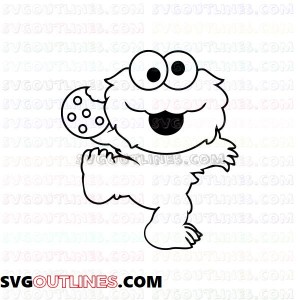 Baby Cookie Monster Sesame Street outline svg dxf eps pdf png