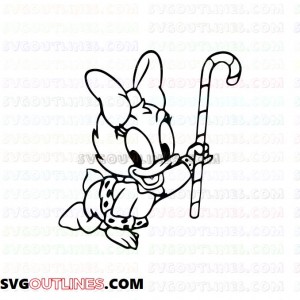 Baby Daisy Candy Cane Mickey Mouse christmas outline svg dxf eps pdf png