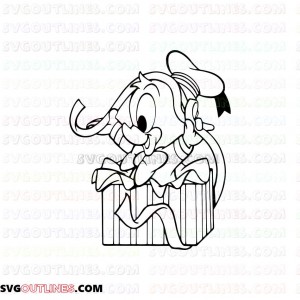 Baby Duck Donald Present Mickey Mouse christmas outline svg dxf eps pdf png