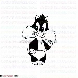 Baby Sylvester Baby Looney Tunes outline svg dxf eps pdf png