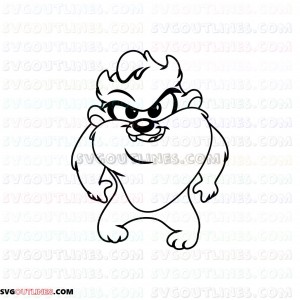 Baby Taz Baby Looney Tunes 2 outline svg dxf eps pdf png