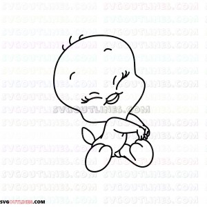 Baby Tweety Baby Looney Tunes 2 outline svg dxf eps pdf png
