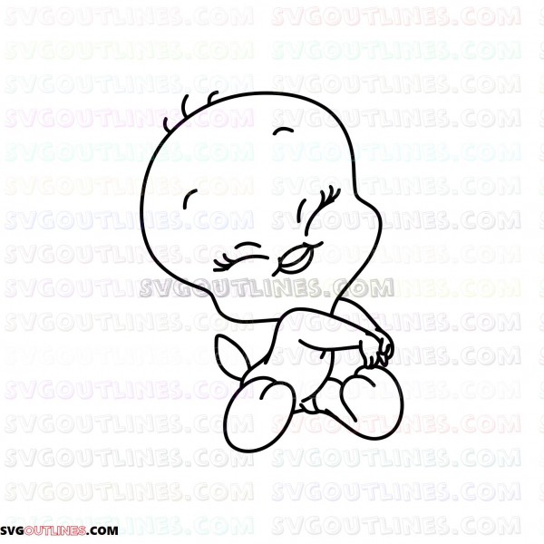 Download Baby Tweety Baby Looney Tunes 2 Outline Svg Dxf Eps Pdf Png