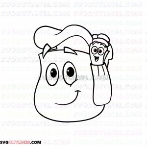 Backpack and Map Dora and Friends outline svg dxf eps pdf png
