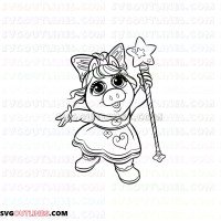 Ballerina Piggy 2 Muppet Babies outline svg dxf eps pdf png