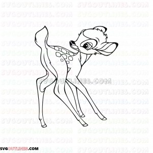 Bambi Deer 0002 outline svg dxf eps pdf png