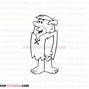 Barney Rubble The Flintstones 4 outline svg dxf eps pdf png