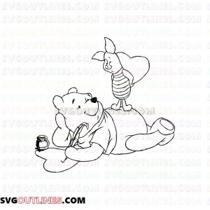 Bear Winnie the Pooh 10 outline svg dxf eps pdf png