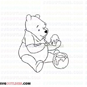 Bear Winnie the Pooh 13 outline svg dxf eps pdf png