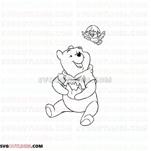 Bear Winnie the Pooh 14 outline svg dxf eps pdf png