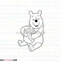 Bear Winnie the Pooh 24 outline svg dxf eps pdf png
