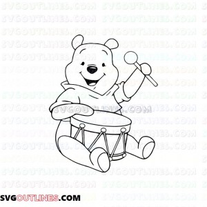 Bear Winnie the Pooh 25 outline svg dxf eps pdf png