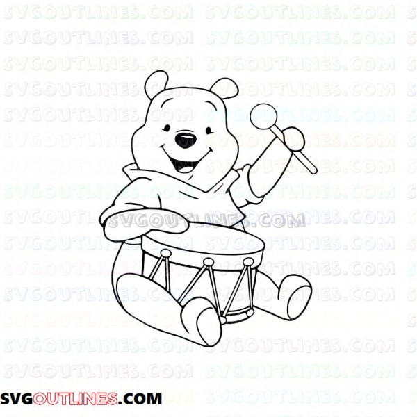 Download Bear Winnie The Pooh 25 Outline Svg Dxf Eps Pdf Png