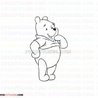 Bear Winnie the Pooh 5 outline svg dxf eps pdf png
