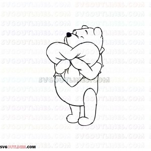 Bear Winnie the Pooh 8 outline svg dxf eps pdf png