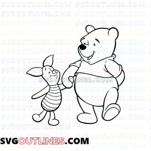 Bear and Piglet Winnie the Pooh outline svg dxf eps pdf png
