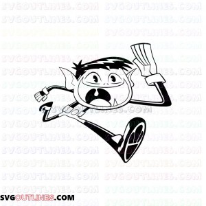 Beast Boy Teen Titans Go outline svg dxf eps pdf png