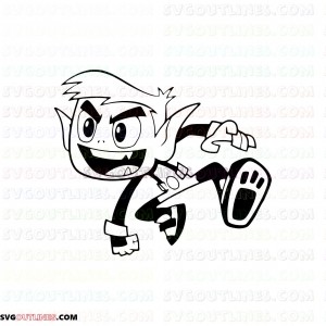 Beast Boy very happy Teen Titans Go outline svg dxf eps pdf png
