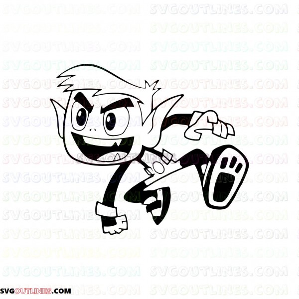 Download Beast Boy Very Happy Teen Titans Go Outline Svg Dxf Eps Pdf Png