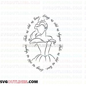 Beauty Beauty and the Beast silhouette outline svg dxf eps pdf png