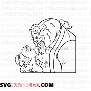Beauty and the Beast outline svg dxf eps pdf png