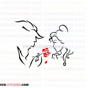 Beauty and the Beast silhouette 2 outline svg dxf eps pdf png