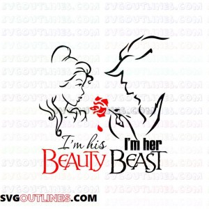 Beauty and the Beast silhouette 3 outline svg dxf eps pdf png