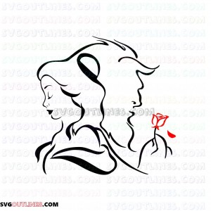 Beauty and the Beast silhouette 4 outline svg dxf eps pdf png