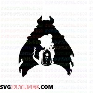 Beauty and the Beast silhouette outline svg dxf eps pdf png