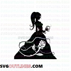 Belle Beauty and the Beast silhouette outline svg dxf eps pdf png