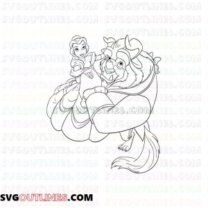 Belle and Beast Beauty and the Beast outline svg dxf eps pdf png