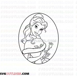 Belle and Flower Beauty and the Beast Christmas outline svg dxf eps pdf png