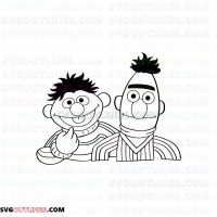 Bert and Ernie 2 Sesame Street outline svg dxf eps pdf png