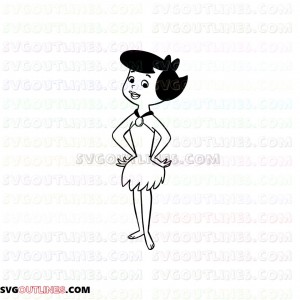 Betty Rubble The Flintstones outline svg dxf eps pdf png