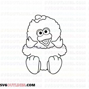 Big Bird Baby Sesame Street outline svg dxf eps pdf png