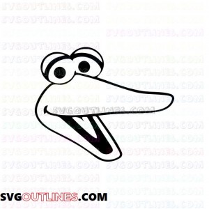 Big Bird Face 2 Sesame Street outline svg dxf eps pdf png